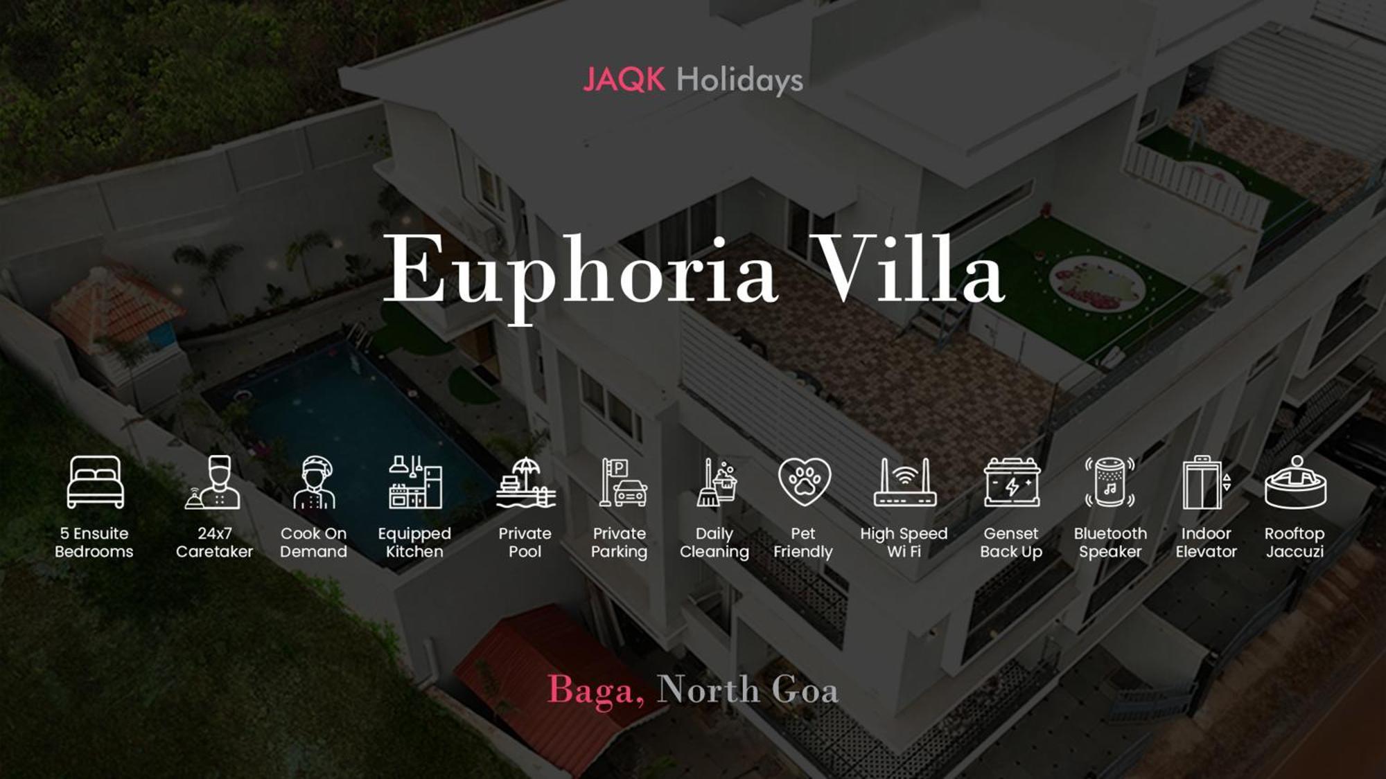 Euphoria Luxury Villa - 5Bhk - Private Pool - Jacuzzi, Baga Exterior foto